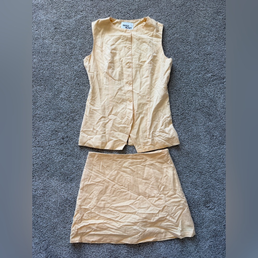 Women’s Paper Heart Butter Yellow Set- Size Small